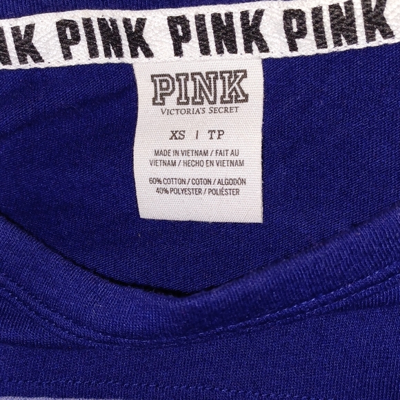 Gently used Victoria's secret pink 3/4 sleeve shirt size xs - Picture 4 of 6